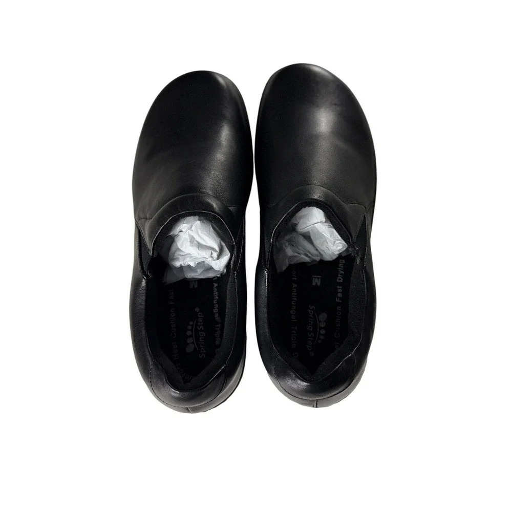 Spring Step Woolin Black Slip On Work Shoes Oil Skid Resistant‎ Mens 10 NWOB
